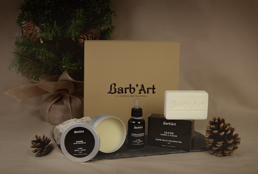 Coffret le barbu indomptable - Sérum Booster 30 ml - Baume à Barbe 80 ml - Savon Barbe &Visage Verveine et Karité