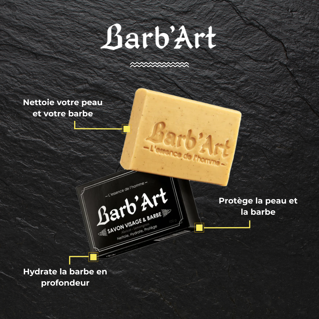 Savon Barbe & Visage - Peaux Normales à Sèches - Abricot & Lemongrass Bio