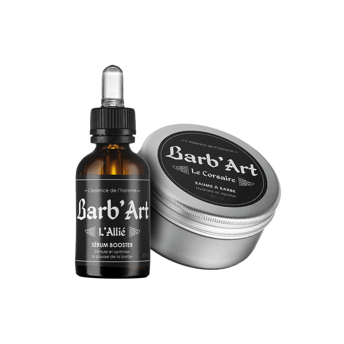 Kit barbe - Sérum Booster Soin Fortifiant Barbe &amp; Baume à Barbe - barbartfr