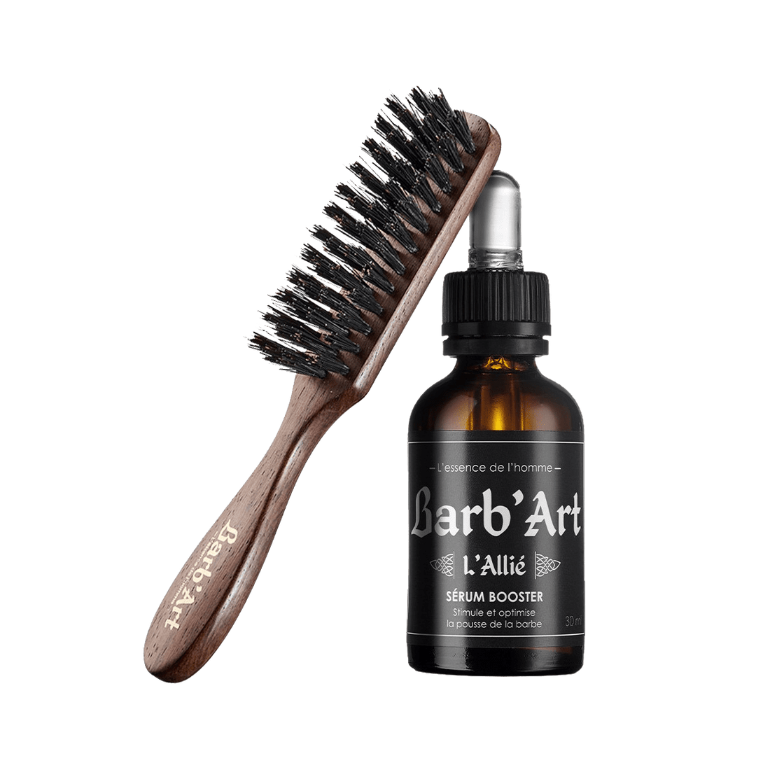 Kit barbe - Sérum Booster Soin Fortifiant Barbe & Brosse à barbe - barbartfr
