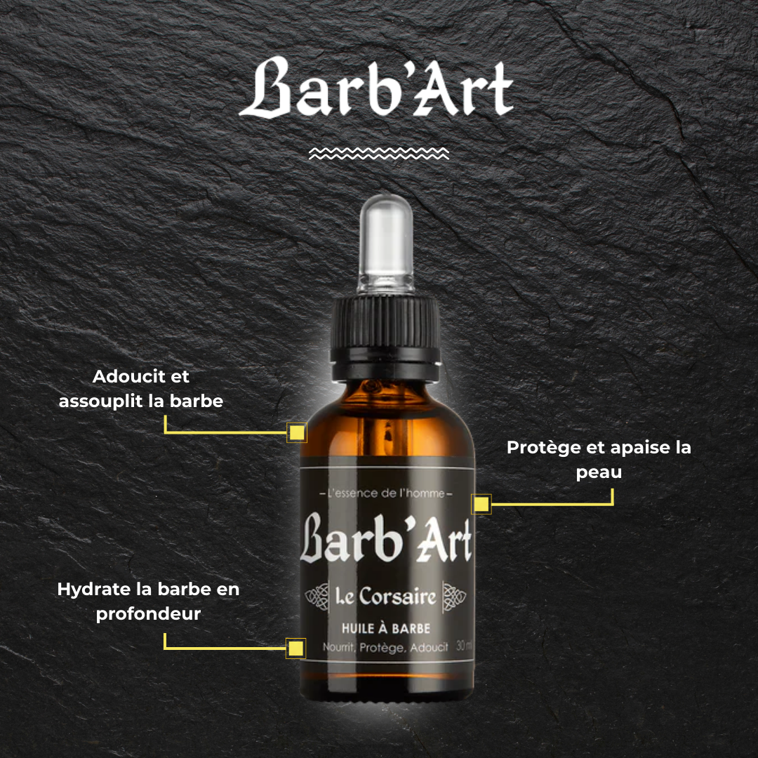 Huile Barbe Magnifique - Parfum &quot;Le Corsaire&quot; Frais-Cèdre