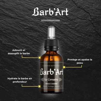 Huile Barbe Magnifique - Parfum &quot;Le Corsaire&quot; Frais-Cèdre