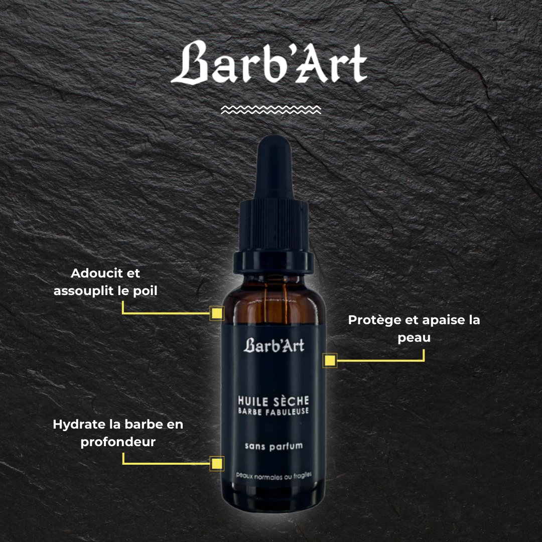 Huile Sèche Barbe Fabuleuse - Sans Parfum - 30ml