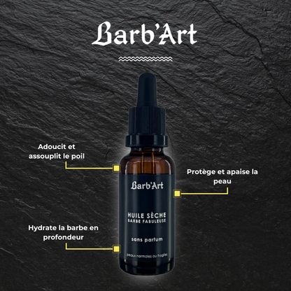 Huile Sèche Barbe Fabuleuse - Sans Parfum - 30ml