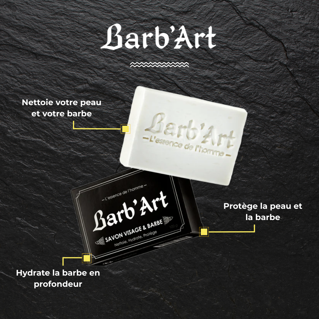 Savon Barbe &amp; Visage - Peaux Normales ou à Tendance Grasse - Olive &amp; Romarin Bio