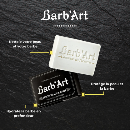Savon Barbe &amp; Visage - Peaux Normales ou à Tendance Grasse - Olive &amp; Romarin Bio