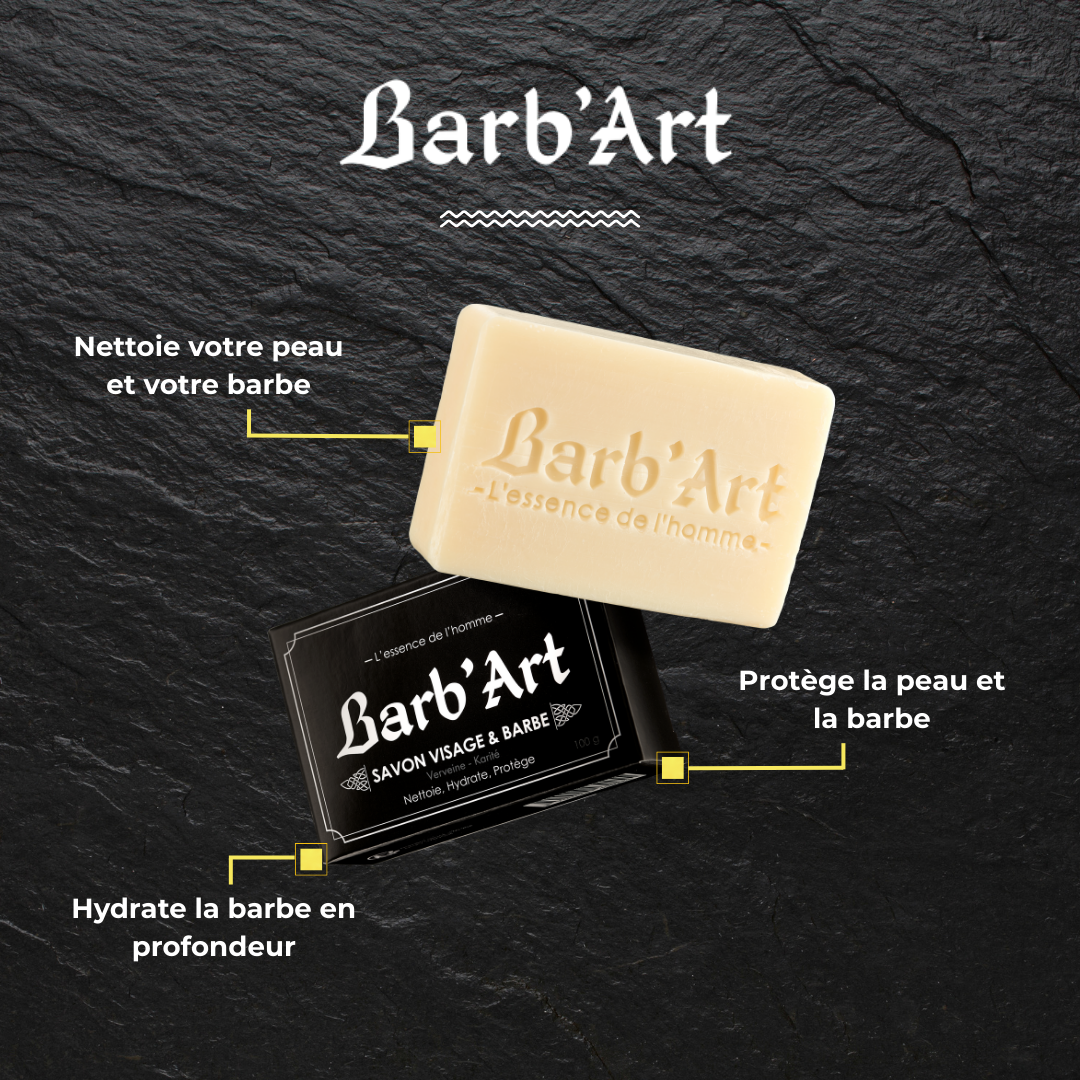 Savon Barbe &amp; Visage - Toutes Peaux - Karité &amp; Verveine Bio