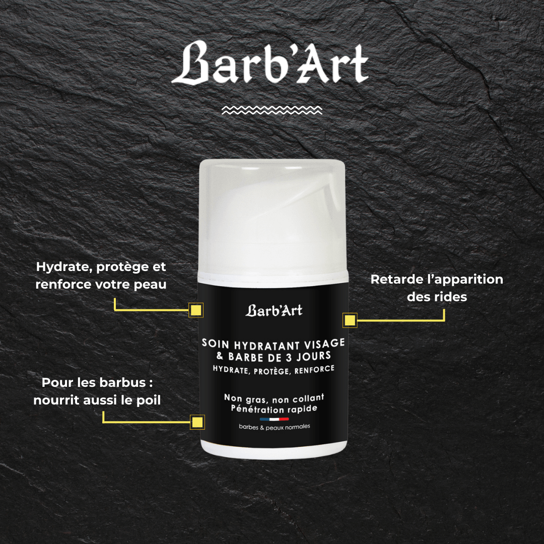 Soin Hydratant Visage &amp; Barbe de 3 Jours