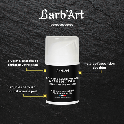 Soin Hydratant Visage &amp; Barbe de 3 Jours