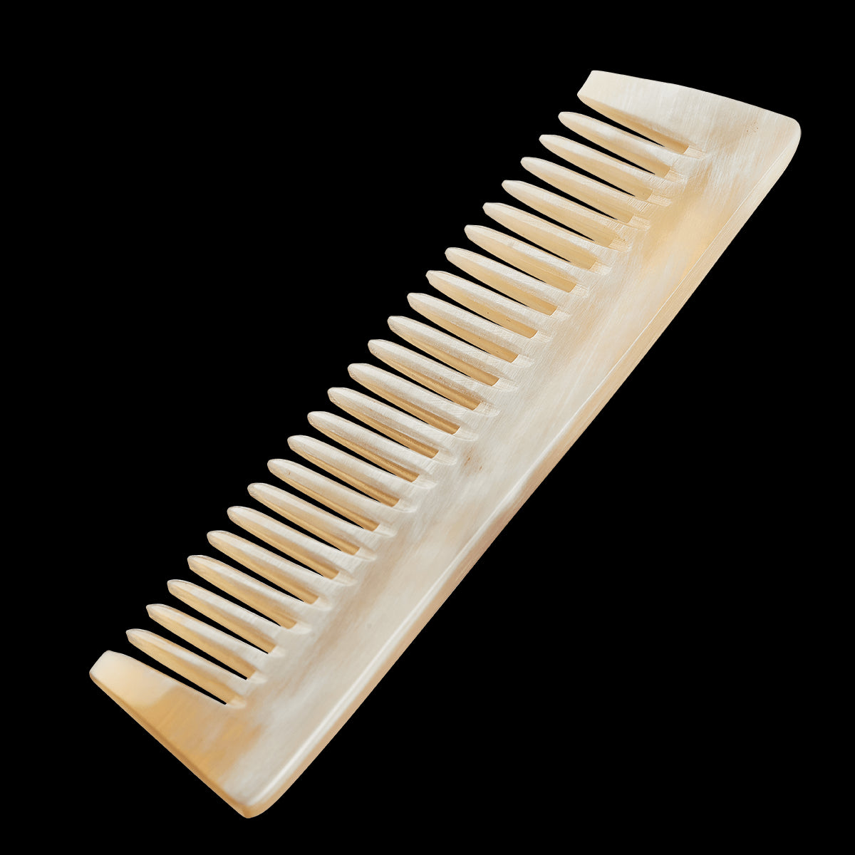 Peigne à barbe de poche artisanal en corne naturelle - barbartfr