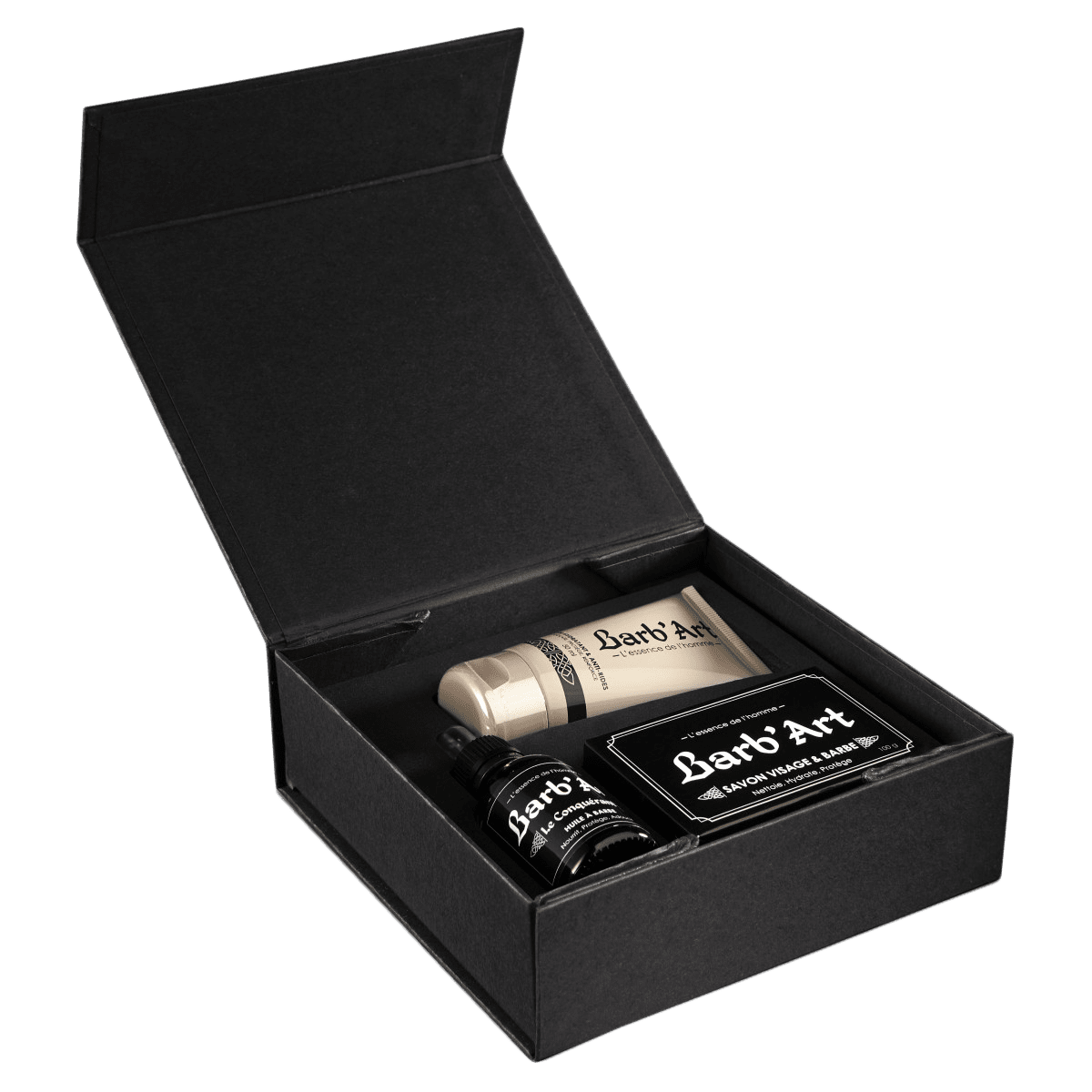 Coffret Cadeau Noir - Barbe &amp; Visage - barbartfr