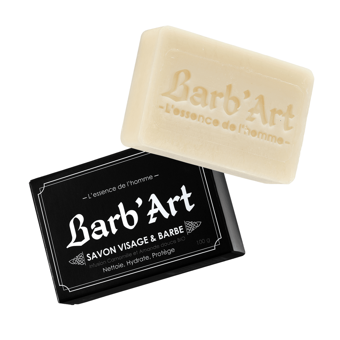 Savon Barbe & Visage NEUTRE - Sans Parfum - Camomille & Amande Douce Bio - barbartfr
