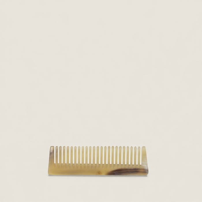 Peigne à Barbe Artisanal en Corne Naturelle - Fait main