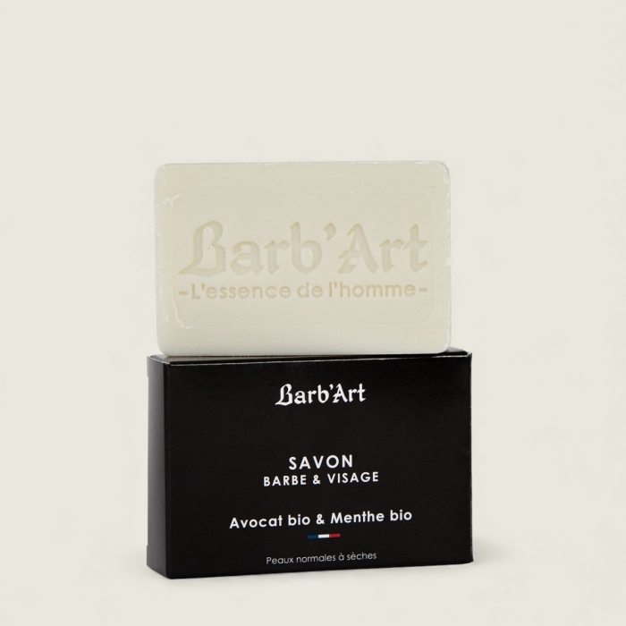 Savon Barbe & Visage - Peaux Normales à Sèches - Menthe & Avocat Bio